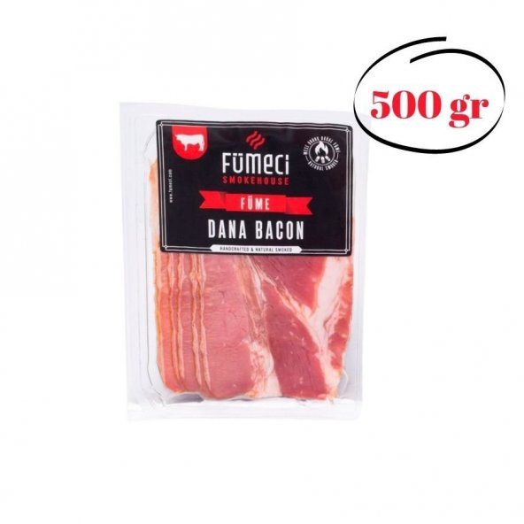 Fümeci Smokehouse İsli Dana Bacon Doğal Odun Dumanı İle İslenmiş 500gr