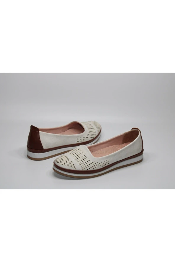 MND DELİKLİ DÜZ TABAN BAĞSIZ ORTOPEDİK GÜNLÜK RAHAT AYAKKABI - 6