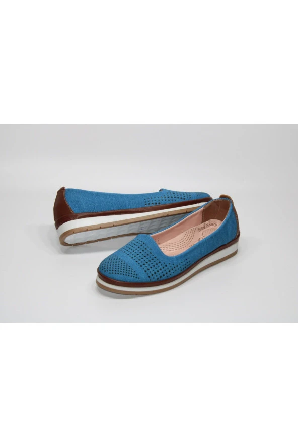 MND DELİKLİ DÜZ TABAN BAĞSIZ ORTOPEDİK GÜNLÜK RAHAT AYAKKABI - 4