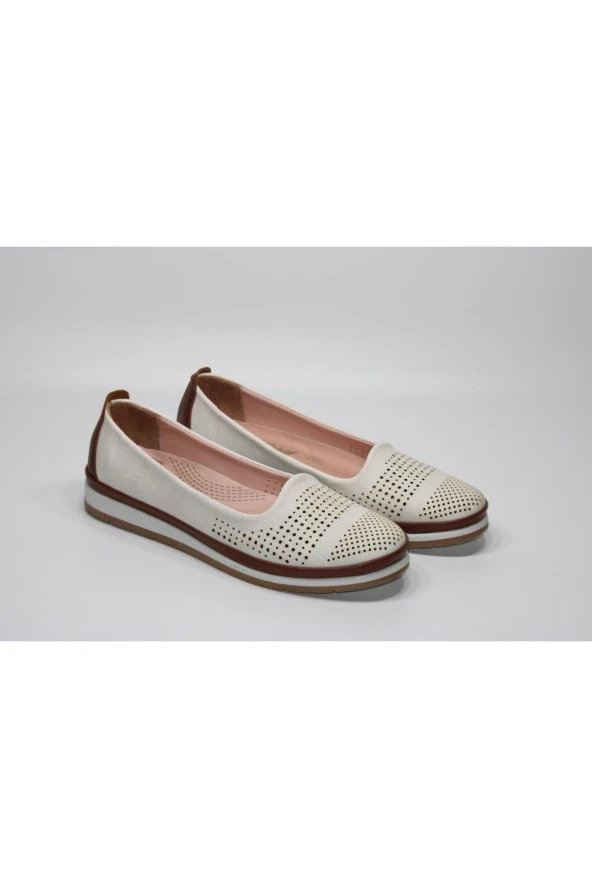 MND DELİKLİ DÜZ TABAN BAĞSIZ ORTOPEDİK GÜNLÜK RAHAT AYAKKABI - 5