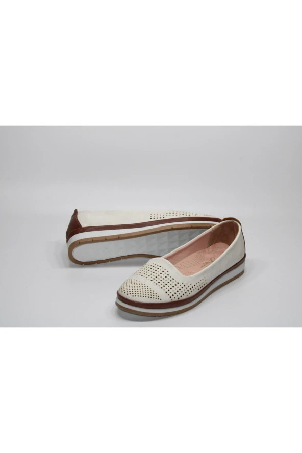 MND DELİKLİ DÜZ TABAN BAĞSIZ ORTOPEDİK GÜNLÜK RAHAT AYAKKABI - 7