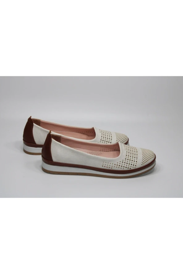 MND DELİKLİ DÜZ TABAN BAĞSIZ ORTOPEDİK GÜNLÜK RAHAT AYAKKABI - 8