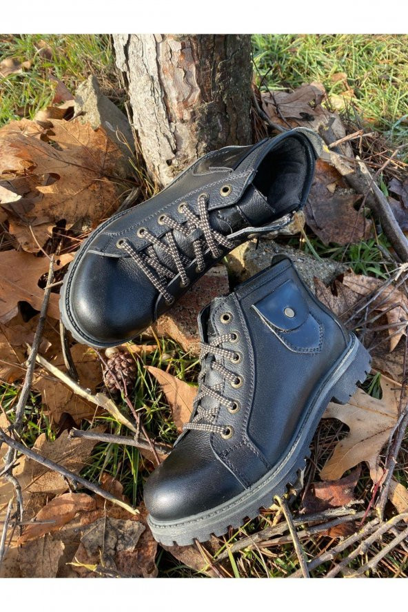HAKİKİ DERİ OUTDOOR-TREKKİNG BOT FERMUARLI SİYAH - 3