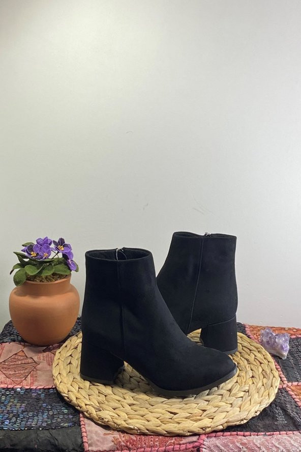 Siyah Kadın Topuklu Bot - 4