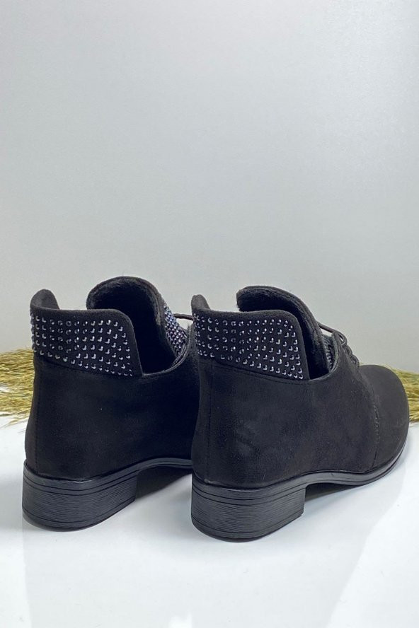 GÜNLÜK TAŞLI KISA SÜET SİYAH BOT - 3