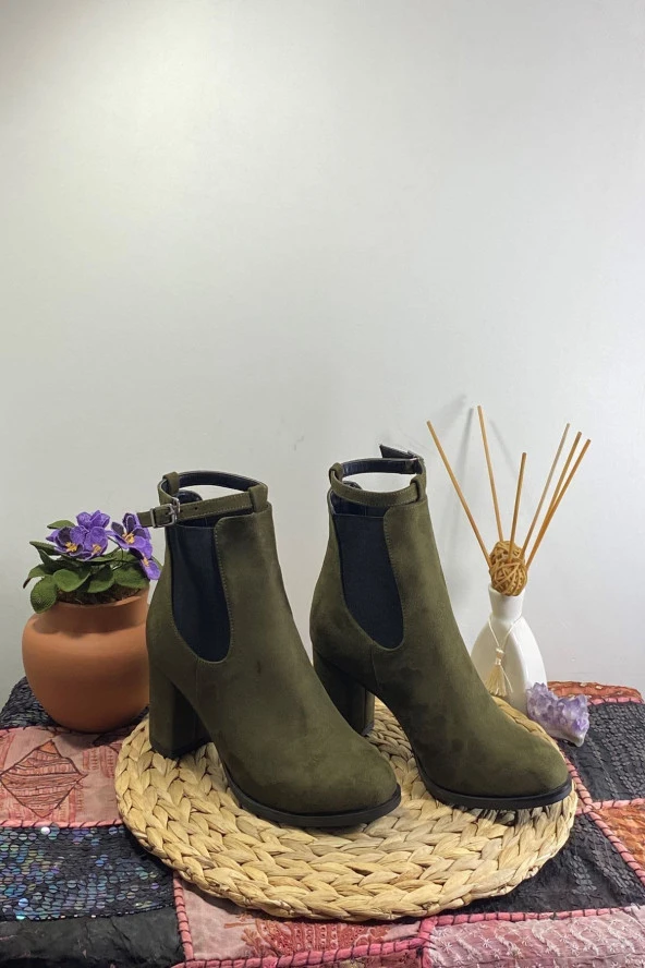 Kadın Süet Topuklu Bot - 5