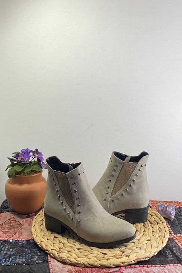 Vizon Kadın Süet Topuklu Bot - 2