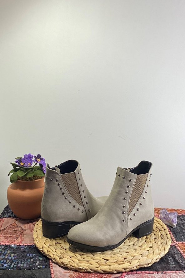 Vizon Kadın Süet Topuklu Bot - 3