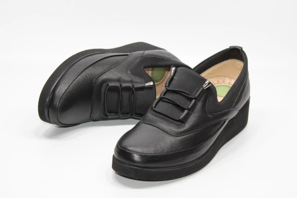 HANIMCA Kadın Siyah Rahat Tabanlı Hakiki Deri Ayakkabı - 7