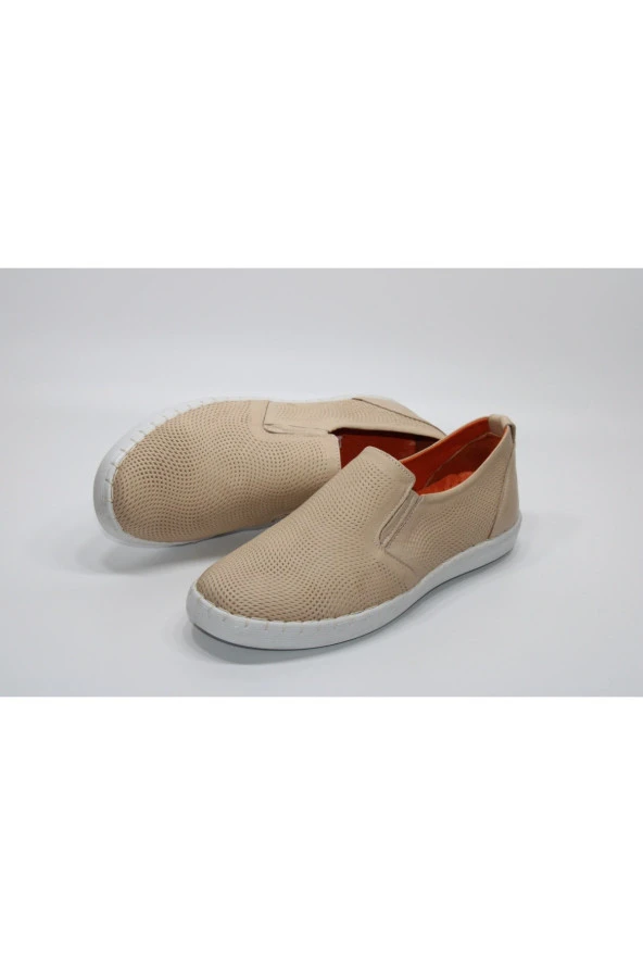 LADYPARK HAKİKİ DERİ DÜZ TABAN BASKILI BAĞSIZ GÜNLÜK ÇARIK AYAKKABI - 3