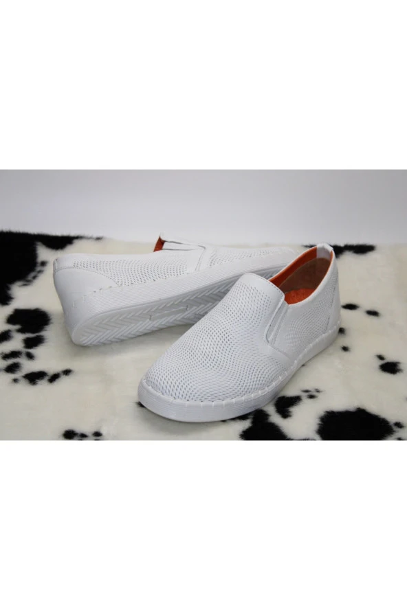 LADYPARK HAKİKİ DERİ DÜZ TABAN BASKILI BAĞSIZ GÜNLÜK ÇARIK AYAKKABI - 7