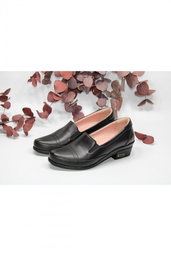 MARYJANE HAKİKİDERİ KISA TOPUKLU LAZER BASKI RAHAT GÜNLÜK KLASİK AYAKKABI - 2