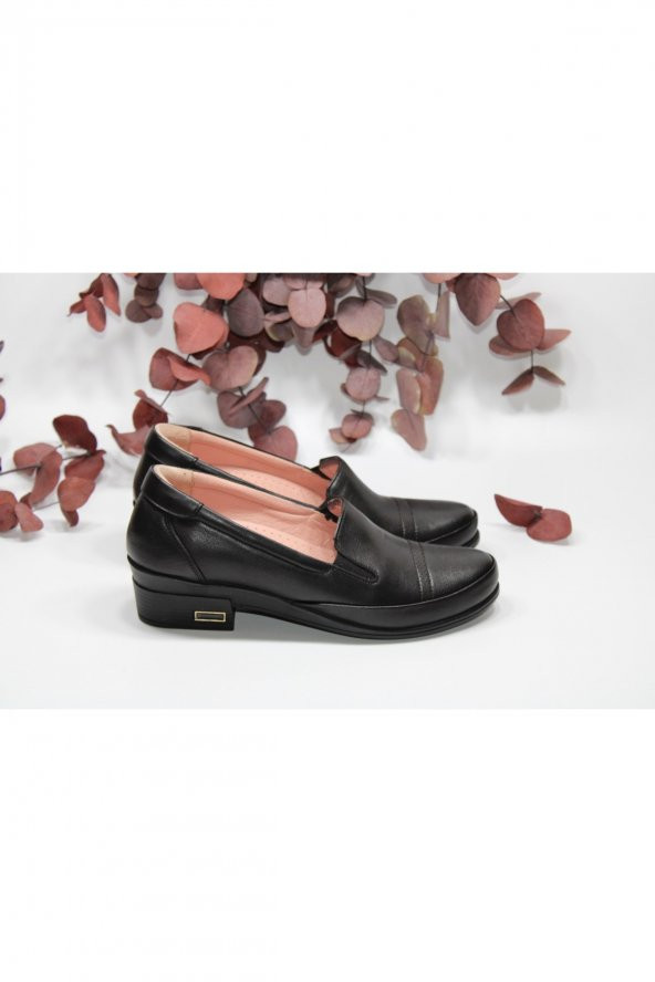 MARYJANE HAKİKİDERİ KISA TOPUKLU LAZER BASKI RAHAT GÜNLÜK KLASİK AYAKKABI - 3