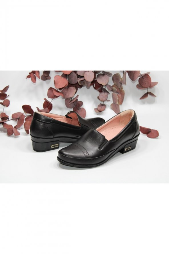 MARYJANE HAKİKİDERİ KISA TOPUKLU LAZER BASKI RAHAT GÜNLÜK KLASİK AYAKKABI - 4