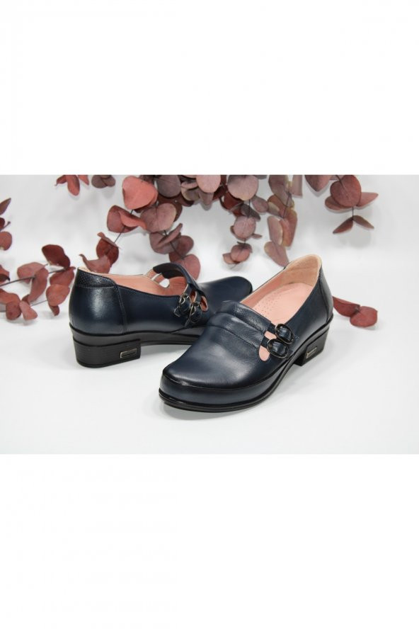 MARYJANE HAKİKİDERİ KISA TOPUKLU TOKALI  RAHAT GÜNLÜK KLASİK AYAKKABI - 3