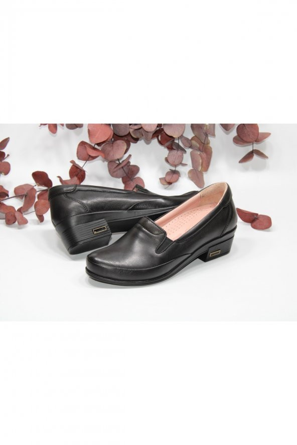 MARYJANE HAKİKİDERİ KISA TOPUKLU LAZER BASKI RAHAT GÜNLÜK KLASİK AYAKKABI - 5