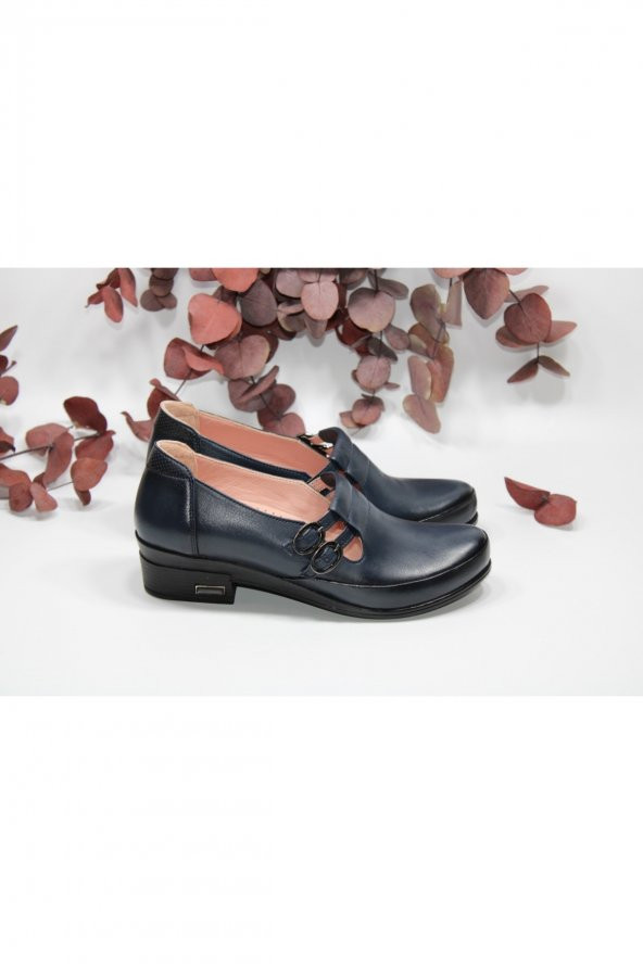 MARYJANE HAKİKİDERİ KISA TOPUKLU TOKALI RAHAT GÜNLÜK KLASİK AYAKKABI - 4