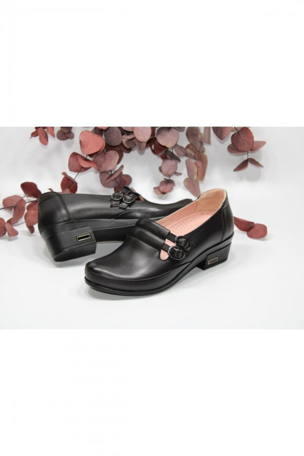 MARYJANE HAKİKİDERİ KISA TOPUKLU TOKALI RAHAT GÜNLÜK KLASİK AYAKKABI - 5