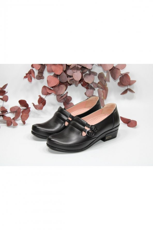 MARYJANE HAKİKİDERİ KISA TOPUKLU TOKALI RAHAT GÜNLÜK KLASİK AYAKKABI - 6