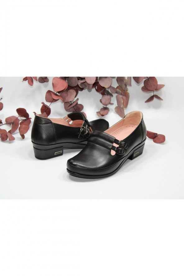 MARYJANE HAKİKİDERİ KISA TOPUKLU TOKALI RAHAT GÜNLÜK KLASİK AYAKKABI - 7