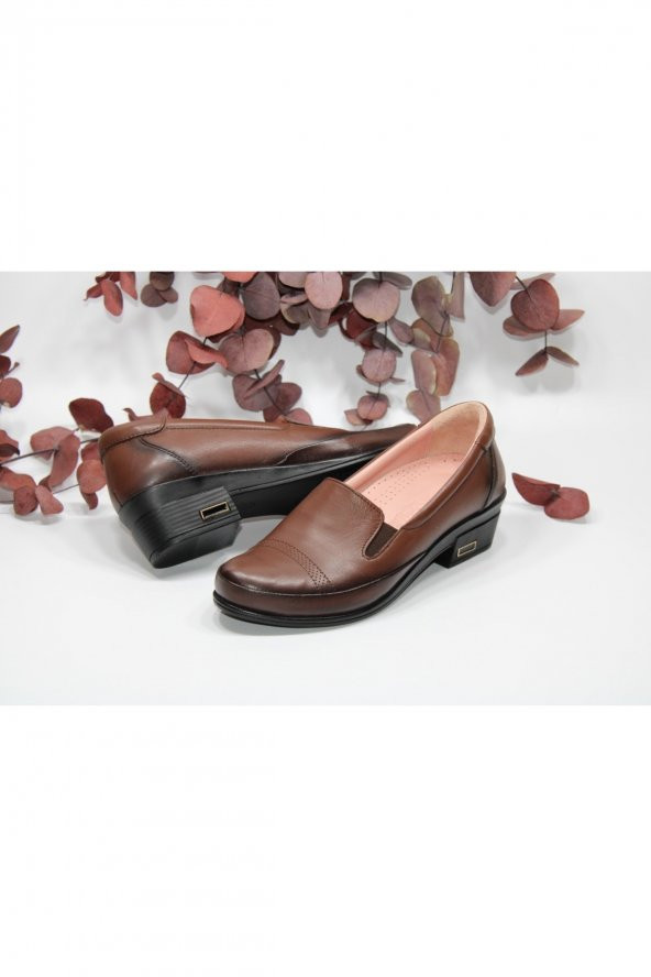 MARYJANE HAKİKİDERİ KISA TOPUKLU LAZER BASKI RAHAT GÜNLÜK KLASİK AYAKKABI - 9