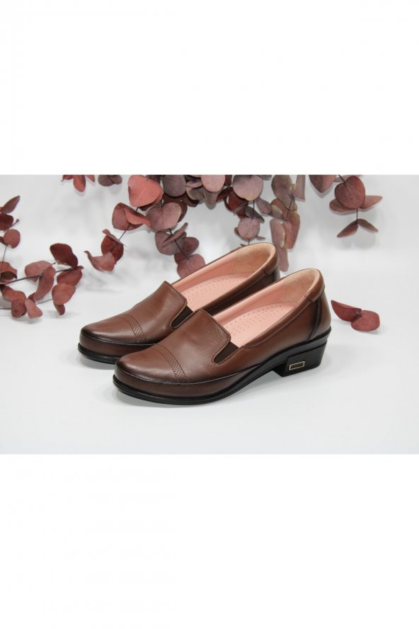 MARYJANE HAKİKİDERİ KISA TOPUKLU LAZER BASKI RAHAT GÜNLÜK KLASİK AYAKKABI - 11