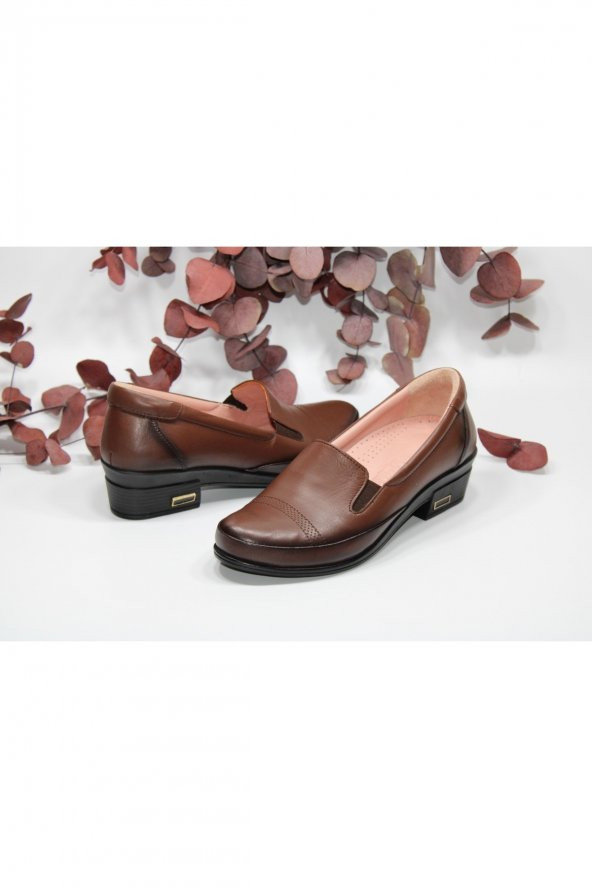 MARYJANE HAKİKİDERİ KISA TOPUKLU LAZER BASKI RAHAT GÜNLÜK KLASİK AYAKKABI - 12