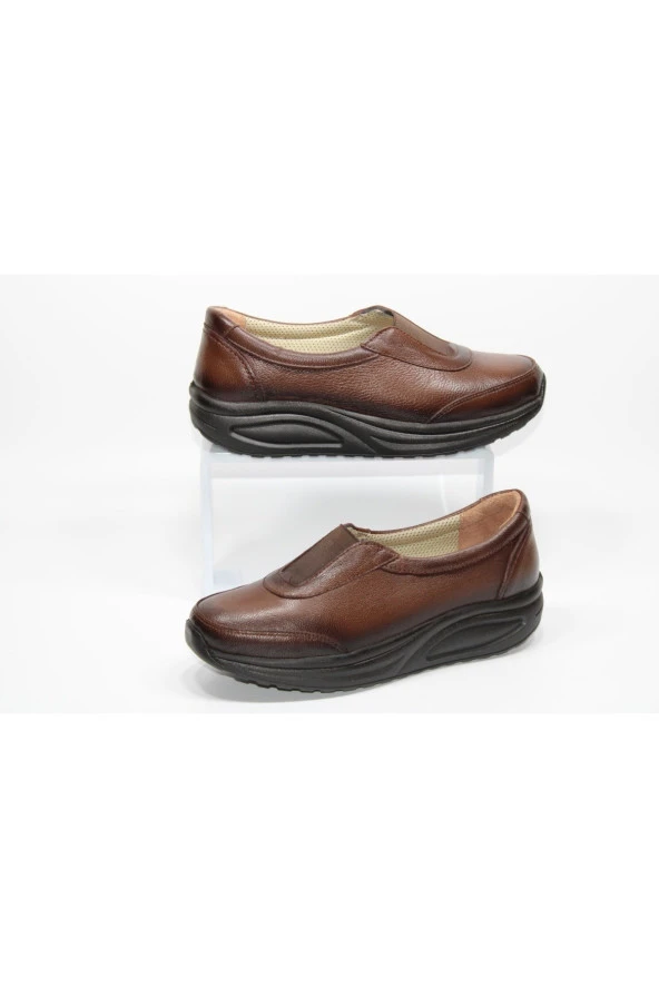 HANIMCA HAKİKİ DERİ ORTOPEDİK DOLGU TABAN SİYAH GÜNLÜK YÜRÜYÜŞ AYAKKABISI - 8