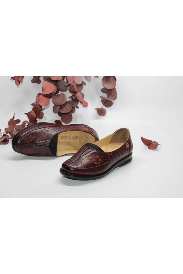 MARYJANE HAKİKİ DERİ DÜZ TABAN ÖNDEN LASTİKLİ GÜNLÜK RAHAT AYAKKABI - 4