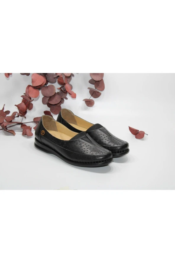 MARYJANE HAKİKİ DERİ DÜZ TABAN ÖNDEN LASTİKLİ GÜNLÜK RAHAT AYAKKABI - 5