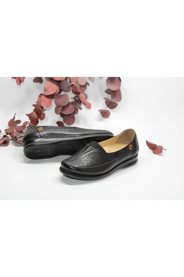 MARYJANE HAKİKİ DERİ DÜZ TABAN ÖNDEN LASTİKLİ GÜNLÜK RAHAT AYAKKABI - 6