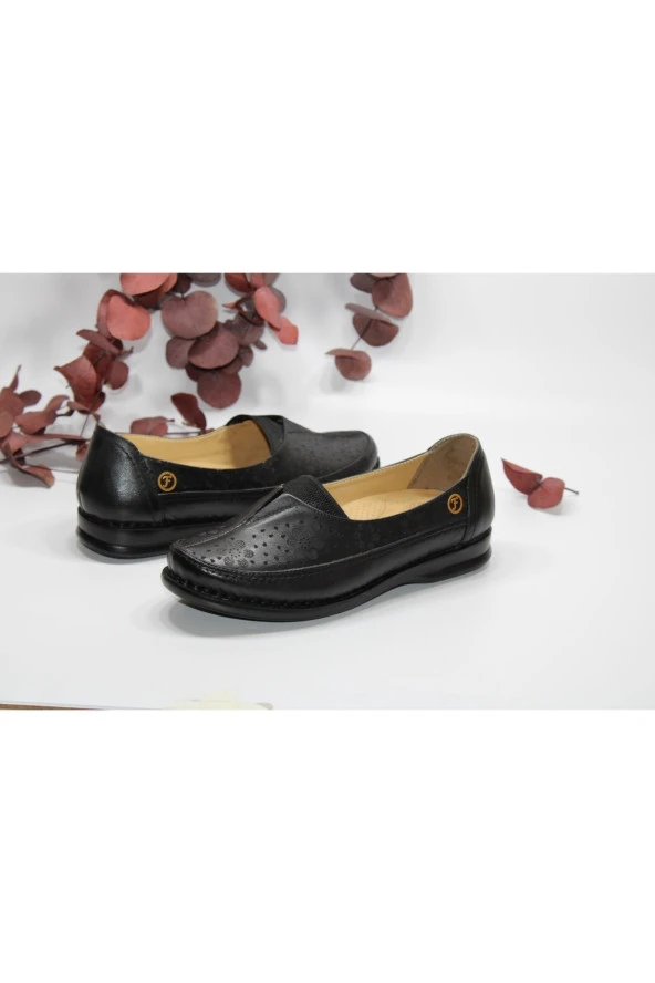 MARYJANE HAKİKİ DERİ DÜZ TABAN ÖNDEN LASTİKLİ GÜNLÜK RAHAT AYAKKABI - 7