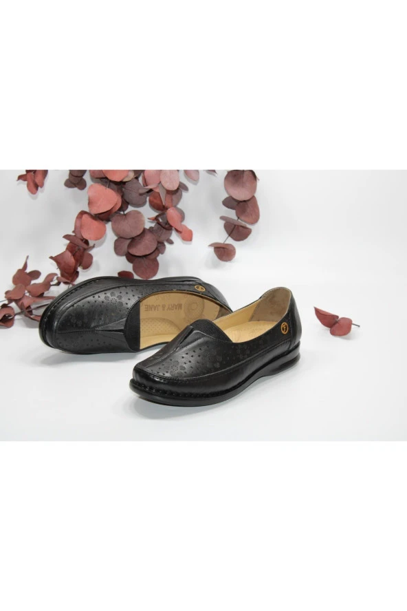 MARYJANE HAKİKİ DERİ DÜZ TABAN ÖNDEN LASTİKLİ GÜNLÜK RAHAT AYAKKABI - 8