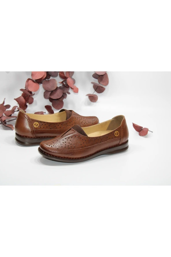 MARYJANE HAKİKİ DERİ DÜZ TABAN ÖNDEN LASTİKLİ GÜNLÜK RAHAT AYAKKABI - 10