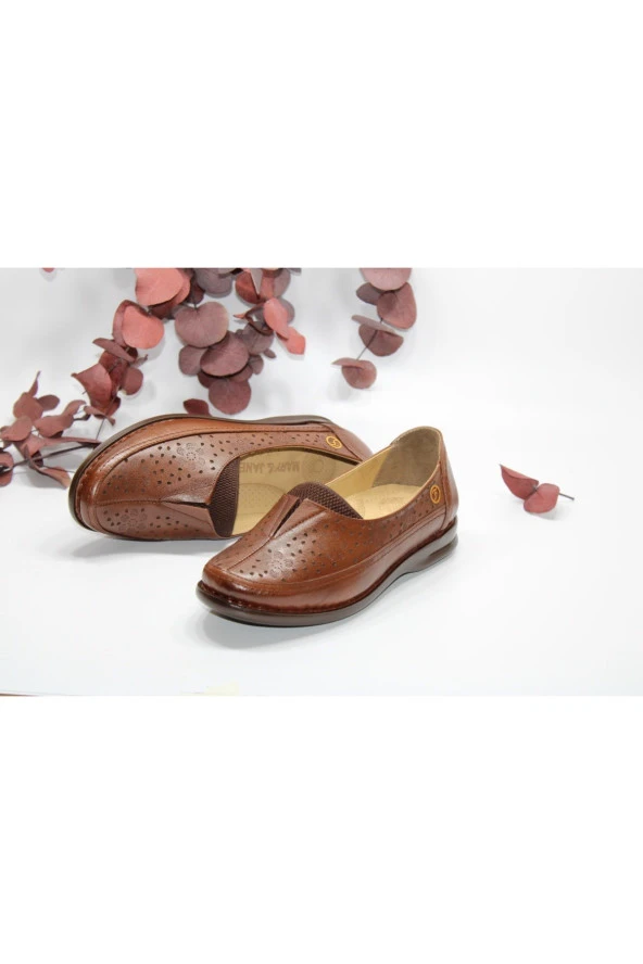 MARYJANE HAKİKİ DERİ DÜZ TABAN ÖNDEN LASTİKLİ GÜNLÜK RAHAT AYAKKABI - 11