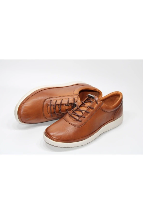 MARYJANE HAKİKİDERİ ORTOPEDİK DÜZ TABAN LASTİK BAĞCIKLI GÜNLÜK RAHAT ÇARIK AYAKKABI - 7