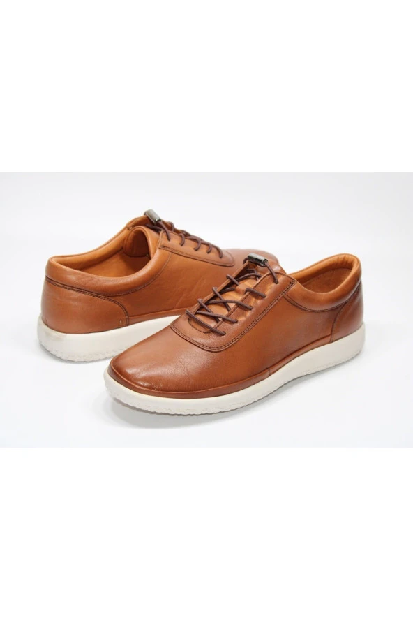 MARYJANE HAKİKİDERİ ORTOPEDİK DÜZ TABAN LASTİK BAĞCIKLI GÜNLÜK RAHAT ÇARIK AYAKKABI - 9