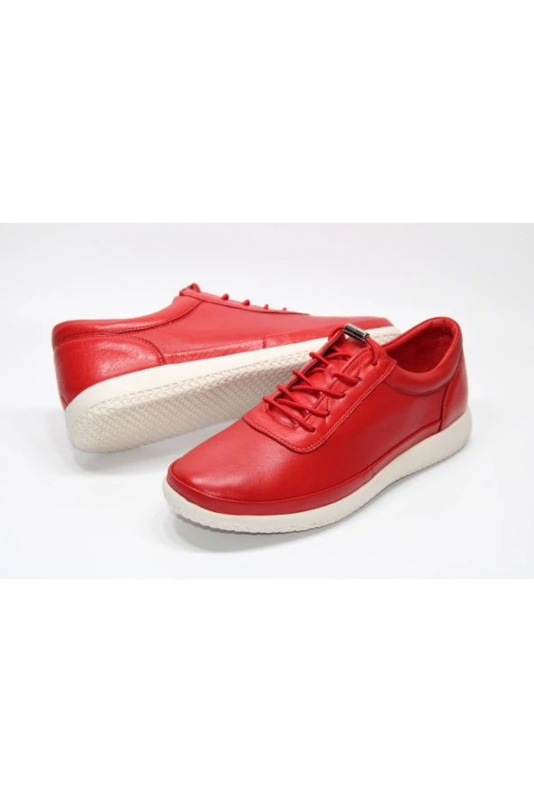 MARYJANE HAKİKİDERİ ORTOPEDİK DÜZ TABAN LASTİK BAĞCIKLI GÜNLÜK RAHAT ÇARIK AYAKKABI - 10