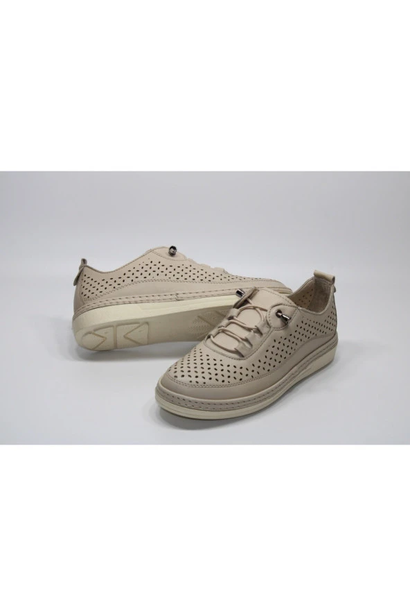 MARYJANE HAKİKİ DERİ ORTOPEDİK LASTİK BAĞCIKLI DELİKLİ GÜNLÜK RAHAT AYAKKABI - 3