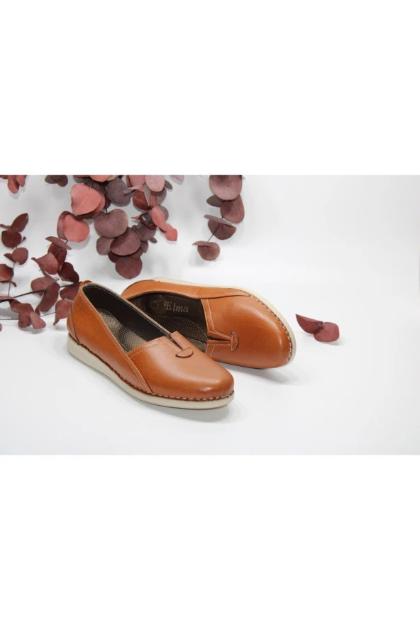 MARYJANE HAKİKİDERİ DÜZ TABAN POLİÜRETAN HAFİF TABAN GÜNLÜK RAHAT AYAKKABI - 5