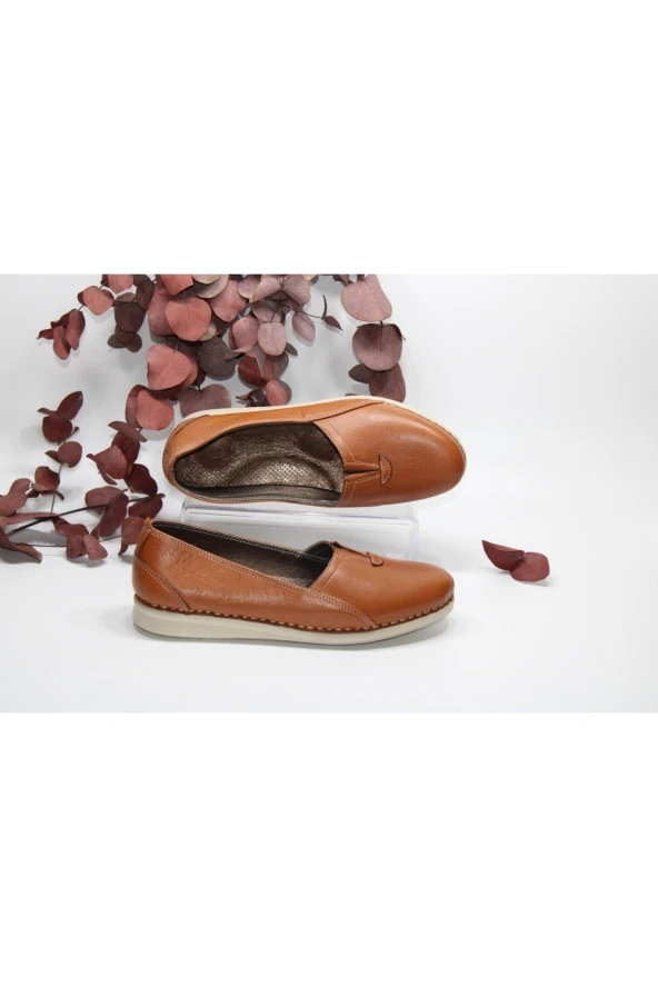 MARYJANE HAKİKİDERİ DÜZ TABAN POLİÜRETAN HAFİF TABAN GÜNLÜK RAHAT AYAKKABI - 8