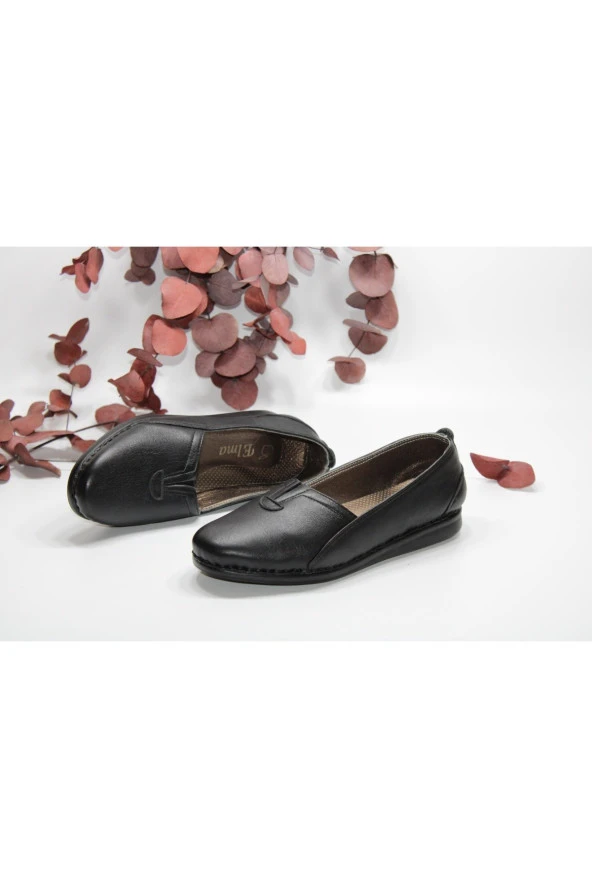 MARYJANE HAKİKİDERİ DÜZ TABAN POLİÜRETAN HAFİF TABAN GÜNLÜK RAHAT AYAKKABI - 9