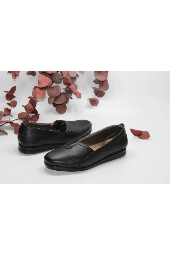 MARYJANE HAKİKİDERİ DÜZ TABAN POLİÜRETAN HAFİF TABAN GÜNLÜK RAHAT AYAKKABI - 10