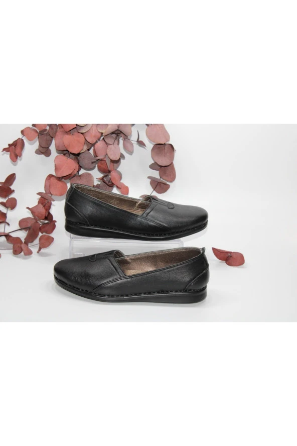 MARYJANE HAKİKİDERİ DÜZ TABAN POLİÜRETAN HAFİF TABAN GÜNLÜK RAHAT AYAKKABI - 11