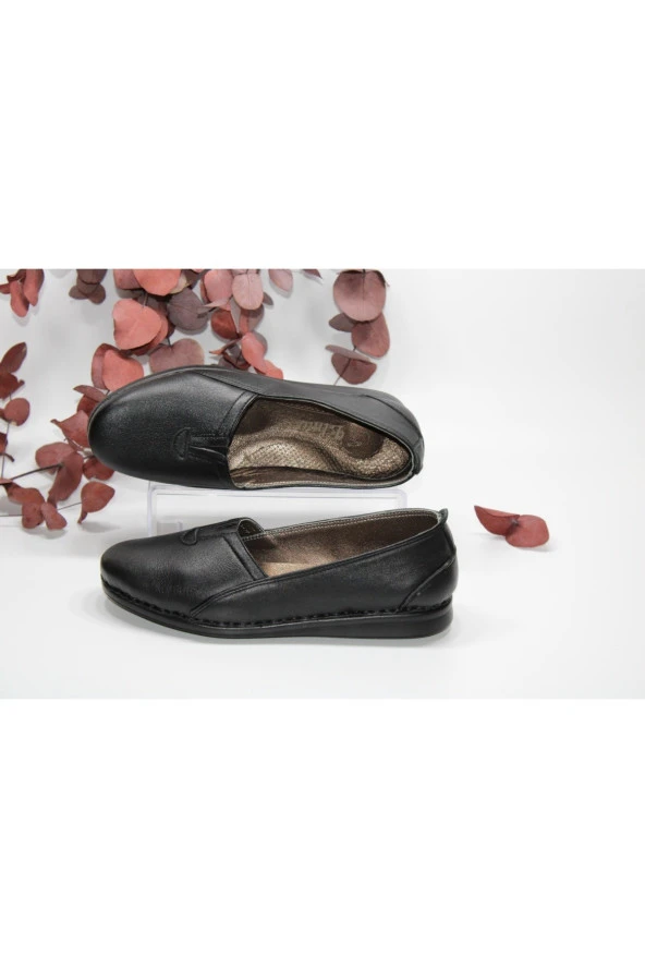 MARYJANE HAKİKİDERİ DÜZ TABAN POLİÜRETAN HAFİF TABAN GÜNLÜK RAHAT AYAKKABI - 12