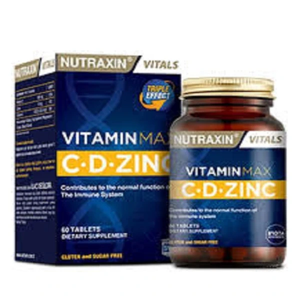 Nutraxin Vitamin Max C + D Zinc 60 Tablet