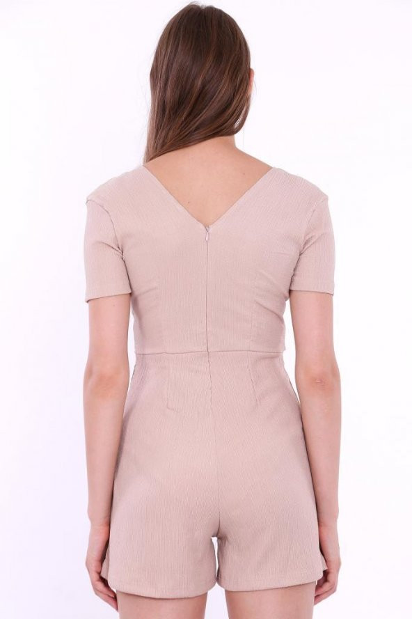 Hipatu Raşel Şortlu Bej Tulum - 7