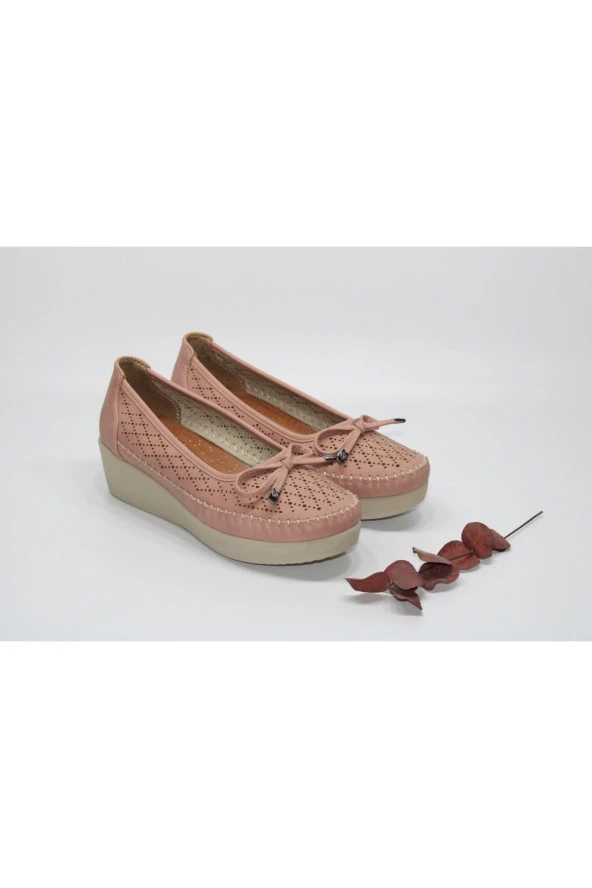 DOLGU TABAN DELİKLİ FİYONK DETAY BAĞSIZ GÜNLÜK RAHAT AYAKKABI - 5