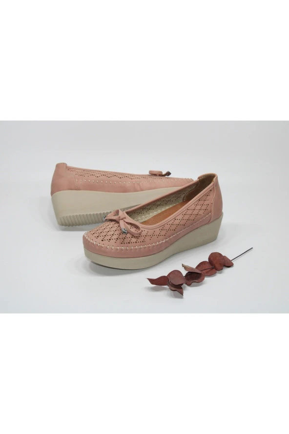 DOLGU TABAN DELİKLİ FİYONK DETAY BAĞSIZ GÜNLÜK RAHAT AYAKKABI - 8