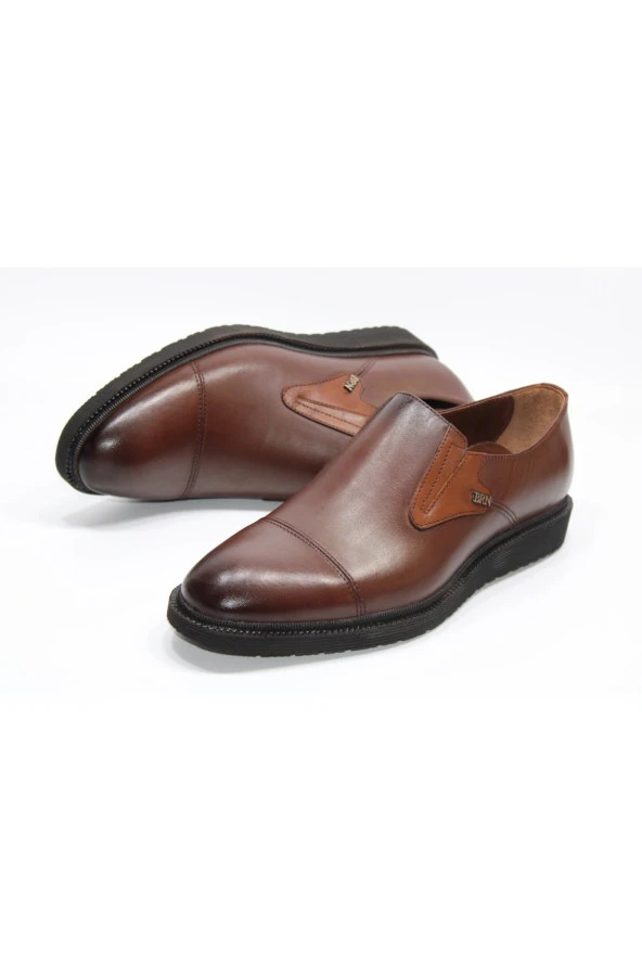 BERENNİ HAKİKİDERİ POLİÜRETAN DÜZ TABAN MASKARATLI MODEL KLASİK ERKEK AYAKKABI